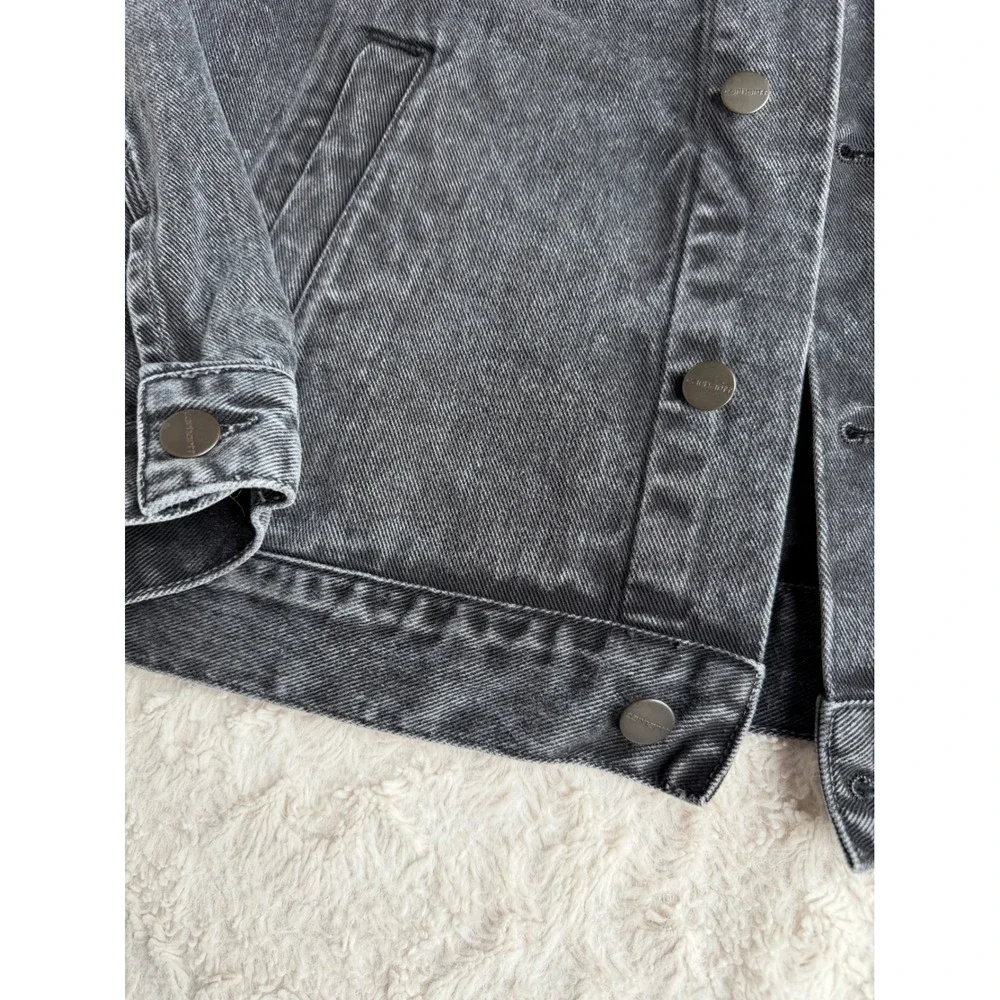 Carhartt WIP Stetson Jacket Black Denim Coat Organic Cotton Work in Progress S